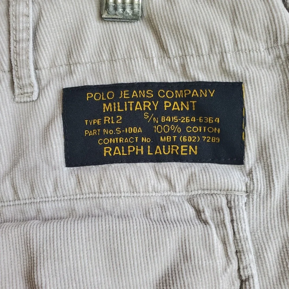 Polo‎ Jeans Co Ralph Lauren Mens Beige Corduroy Cargo Utility Shorts Size 34